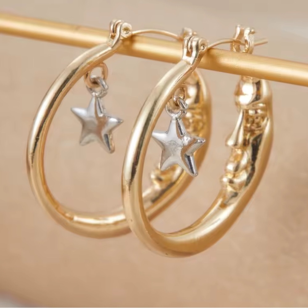 Celestial Gold Moon Earrings